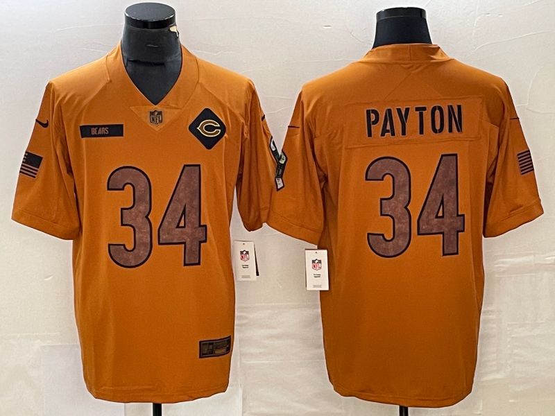 Men Chicago Bears 34 Payton brown Nike 2023 Salute To Service Limited NFL Jersey